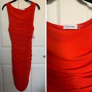 Hot Red scrunchy dress